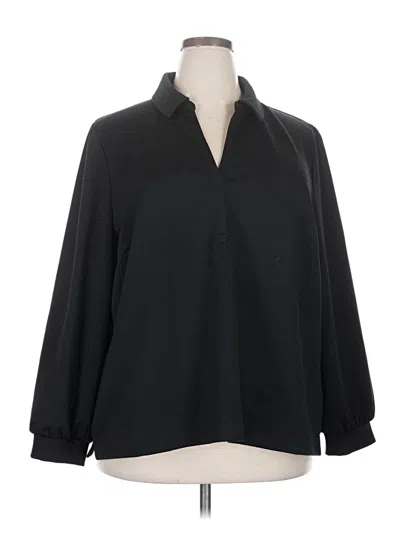 Pre-owned Talbots Long Sleeve Blouse In Black