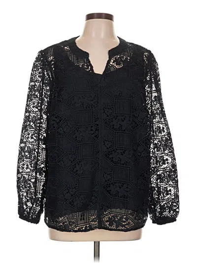 Talbots Long Sleeve Blouse In Black