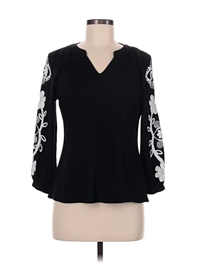 Pre-owned Talbots Long Sleeve Blouse In Black