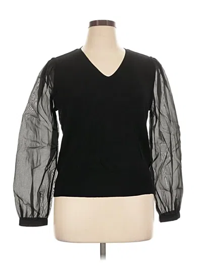 Pre-owned Talbots Long Sleeve Blouse In Black