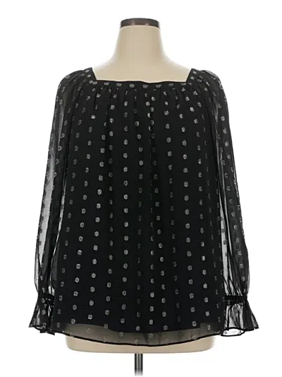 Pre-owned Talbots Long Sleeve Blouse In Black