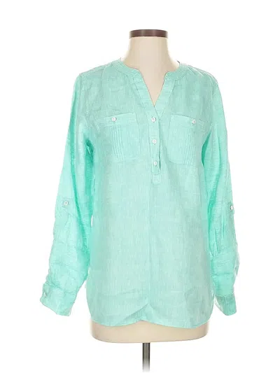 Pre-owned Talbots Long Sleeve Blouse In Blue