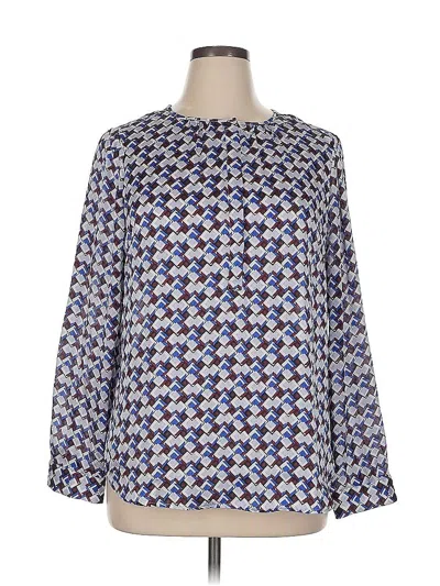 Pre-owned Talbots Long Sleeve Blouse In Blue