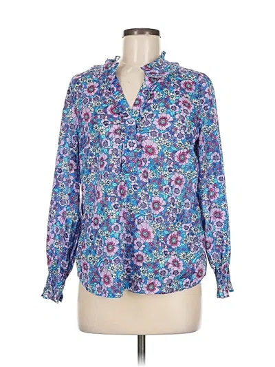 Pre-owned Talbots Long Sleeve Blouse In Blue