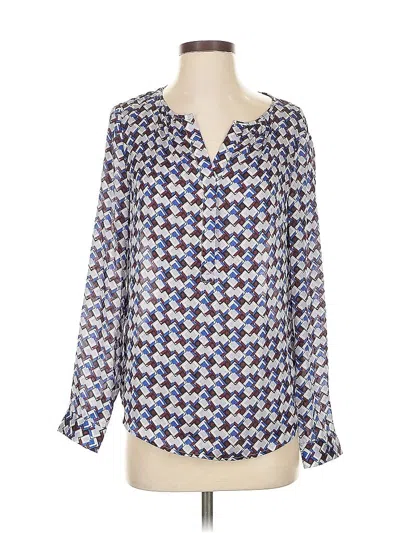 Pre-owned Talbots Long Sleeve Blouse In Blue
