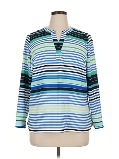 Pre-owned Talbots Long Sleeve Blouse In Blue