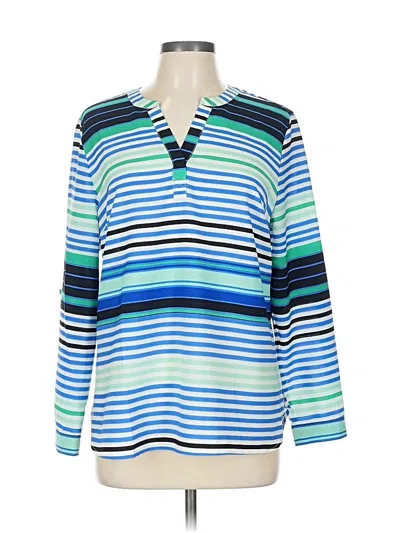 Pre-owned Talbots Long Sleeve Blouse In Blue