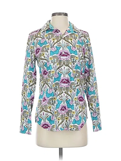 Pre-owned Talbots Long Sleeve Blouse In Blue