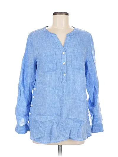 Pre-owned Talbots Long Sleeve Blouse In Blue
