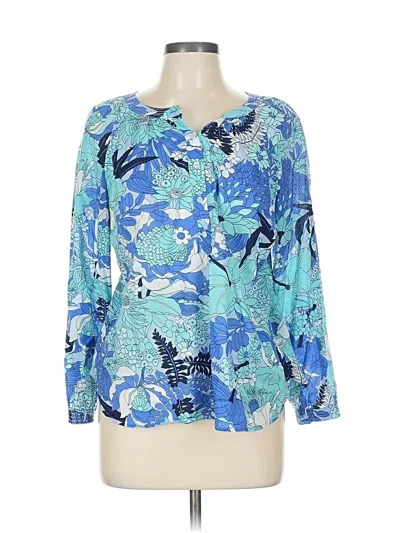 Pre-owned Talbots Long Sleeve Blouse In Blue