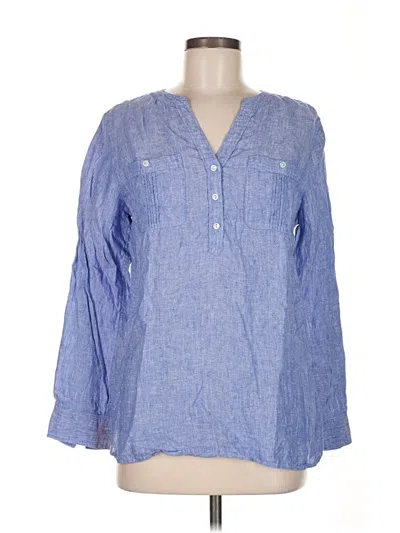 Pre-owned Talbots Long Sleeve Blouse In Blue