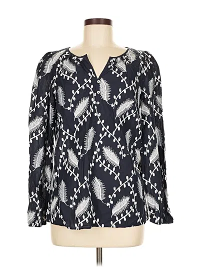 Pre-owned Talbots Long Sleeve Blouse In Blue