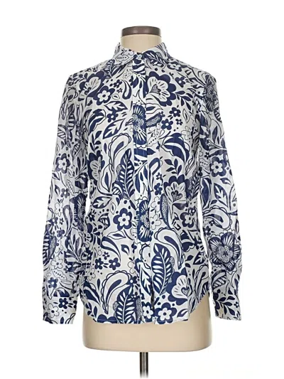 Pre-owned Talbots Long Sleeve Blouse In Blue