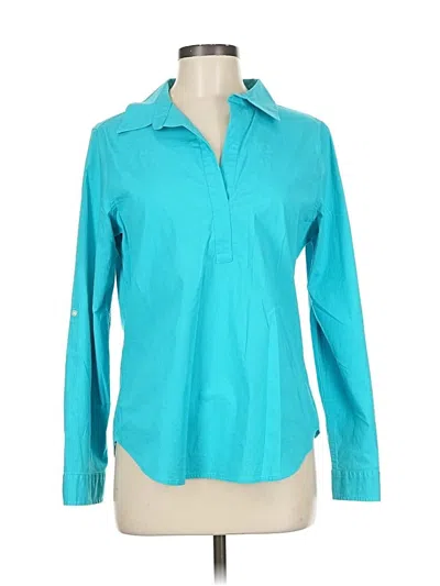 Pre-owned Talbots Long Sleeve Blouse In Blue