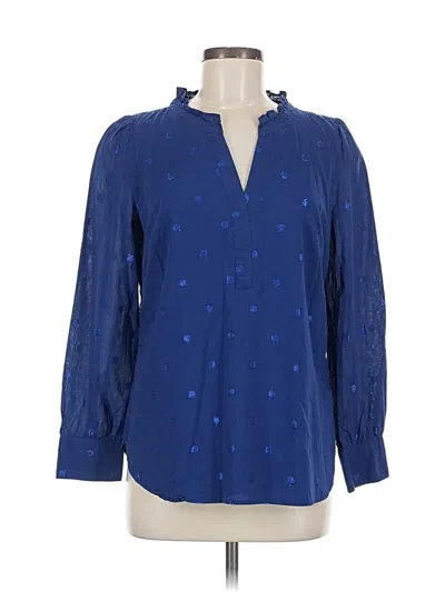 Pre-owned Talbots Long Sleeve Blouse In Blue