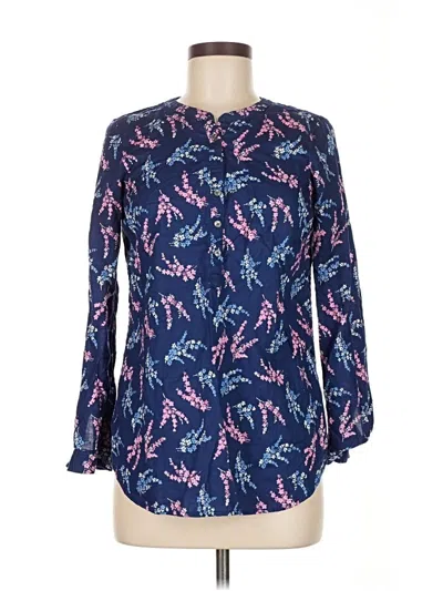 Pre-owned Talbots Long Sleeve Blouse In Blue