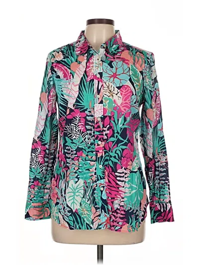 Pre-owned Talbots Long Sleeve Blouse In Blue