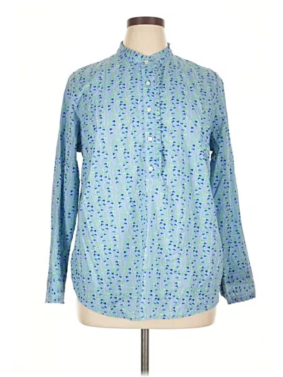 Pre-owned Talbots Long Sleeve Blouse In Blue