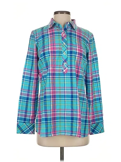 Pre-owned Talbots Long Sleeve Blouse In Blue