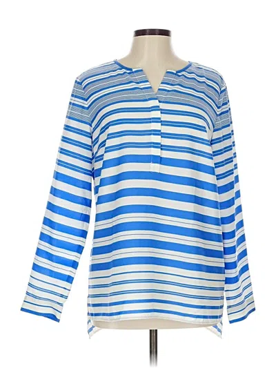 Pre-owned Talbots Long Sleeve Blouse In Blue