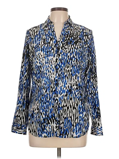 Pre-owned Talbots Long Sleeve Blouse In Blue