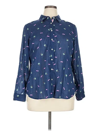 Pre-owned Talbots Long Sleeve Blouse In Blue