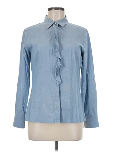 Pre-owned Talbots Long Sleeve Blouse In Blue