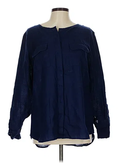 Pre-owned Talbots Long Sleeve Blouse In Blue