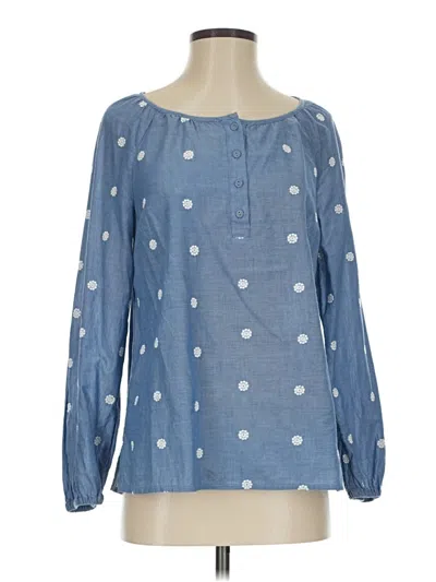 Pre-owned Talbots Long Sleeve Blouse In Blue