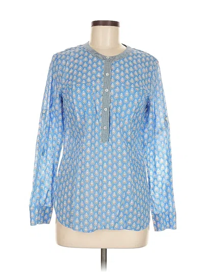 Pre-owned Talbots Long Sleeve Blouse In Blue