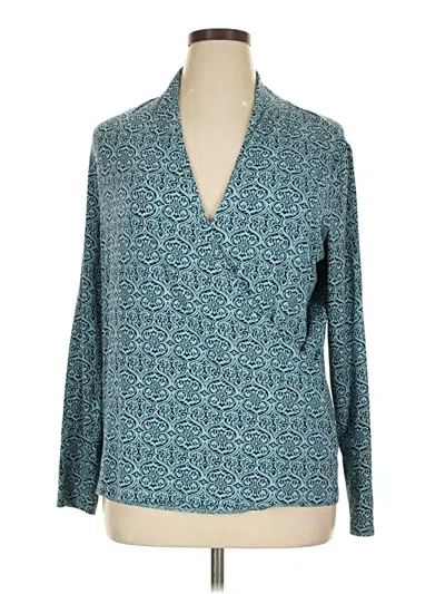 Pre-owned Talbots Long Sleeve Blouse In Blue