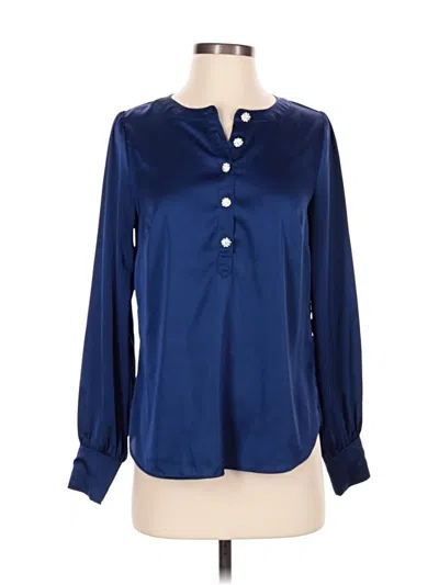 Pre-owned Talbots Long Sleeve Blouse In Blue