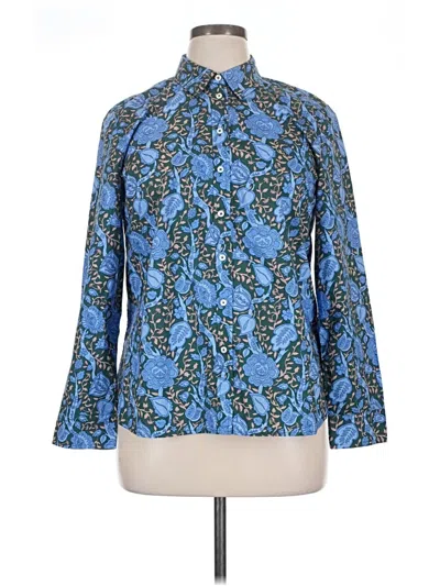 Pre-owned Talbots Long Sleeve Blouse In Blue
