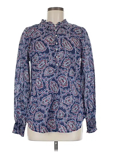 Pre-owned Talbots Long Sleeve Blouse In Blue