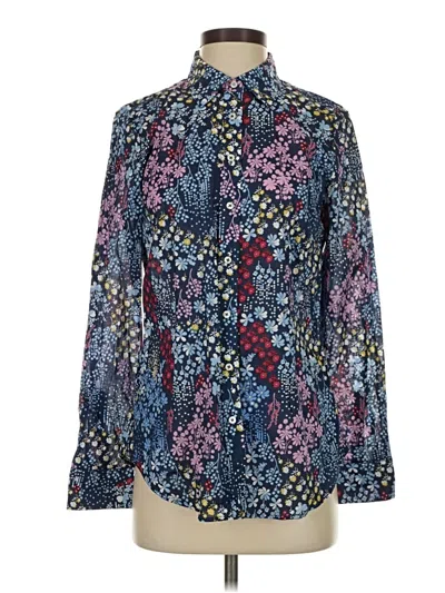 Pre-owned Talbots Long Sleeve Blouse In Blue