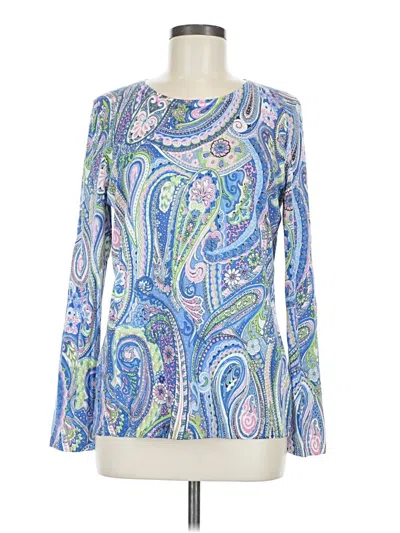 Pre-owned Talbots Long Sleeve Blouse In Blue