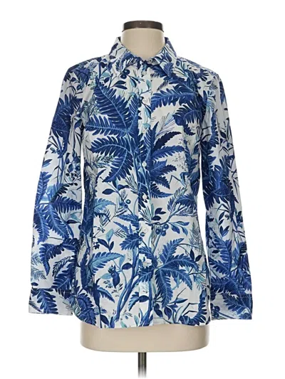 Pre-owned Talbots Long Sleeve Blouse In Blue