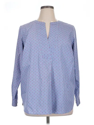 Pre-owned Talbots Long Sleeve Blouse In Blue