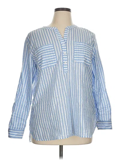 Pre-owned Talbots Long Sleeve Blouse In Blue