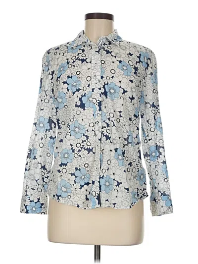 Pre-owned Talbots Long Sleeve Blouse In Blue