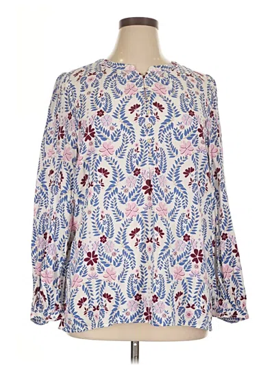 Pre-owned Talbots Long Sleeve Blouse In Blue