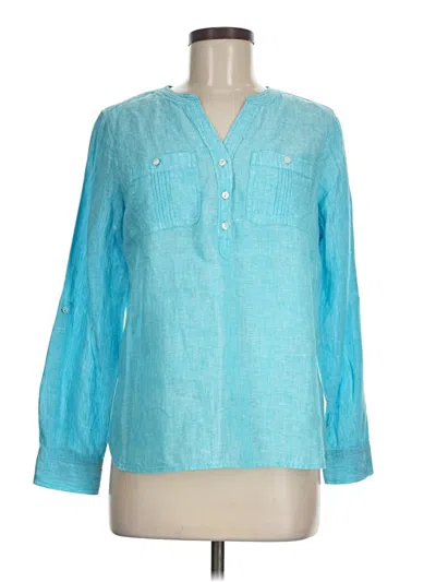 Pre-owned Talbots Long Sleeve Blouse In Blue