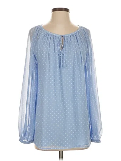 Pre-owned Talbots Long Sleeve Blouse In Blue