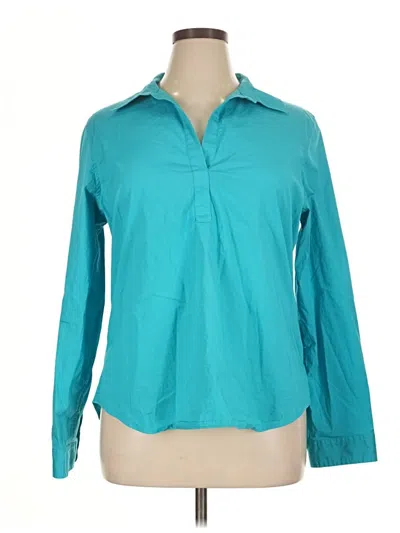 Pre-owned Talbots Long Sleeve Blouse In Blue
