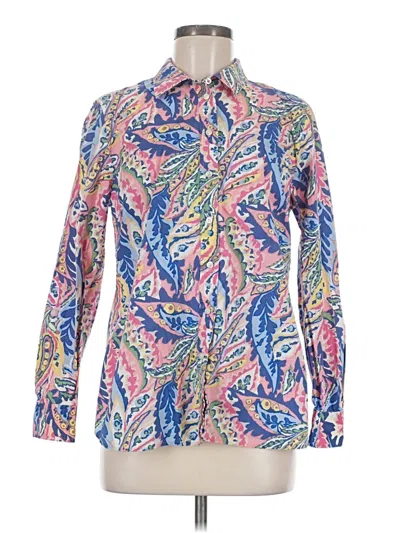 Pre-owned Talbots Long Sleeve Blouse In Blue