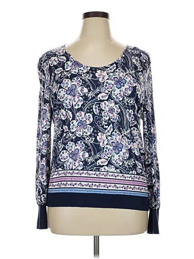 Pre-owned Talbots Long Sleeve Blouse In Blue