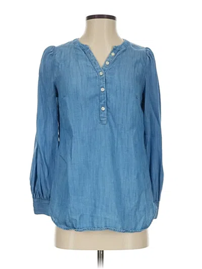 Pre-owned Talbots Long Sleeve Blouse In Blue