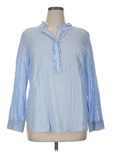 Pre-owned Talbots Long Sleeve Blouse In Blue