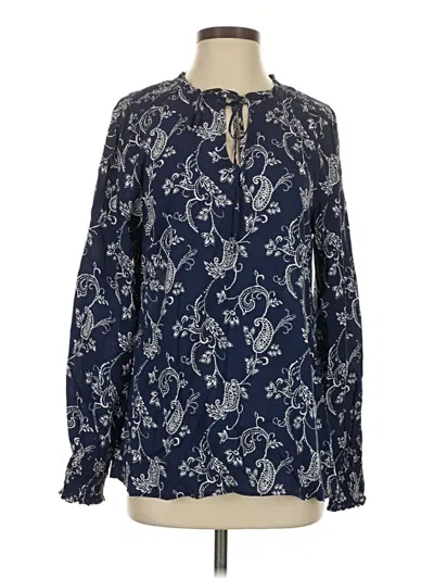 Pre-owned Talbots Long Sleeve Blouse In Blue