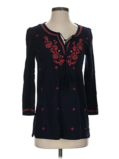 Pre-owned Talbots Long Sleeve Blouse In Blue